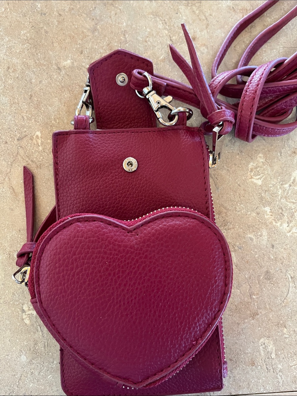 Women's Heart Crossbody Bag in Berry Pink